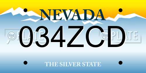 034ZCD Nevada License Plate