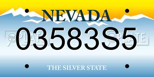 03583S5 Nevada License Plate