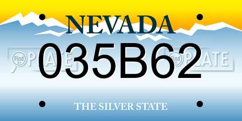 035B62 Nevada License Plate