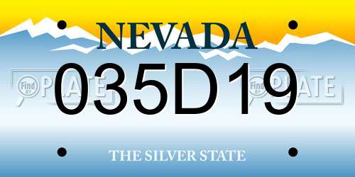 035D19 Nevada License Plate