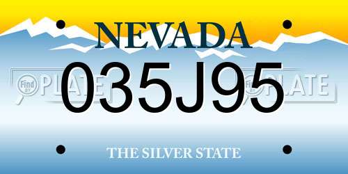 035J95 Nevada License Plate