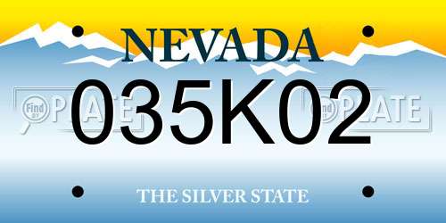 035K02 Nevada License Plate