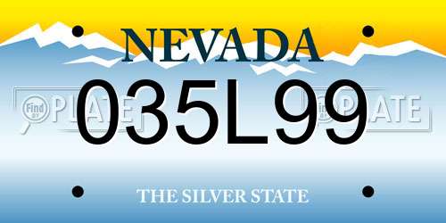 035L99 Nevada License Plate
