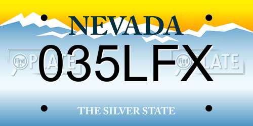035LFX Nevada License Plate