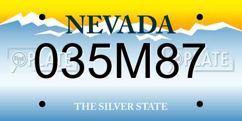 035M87 Nevada License Plate