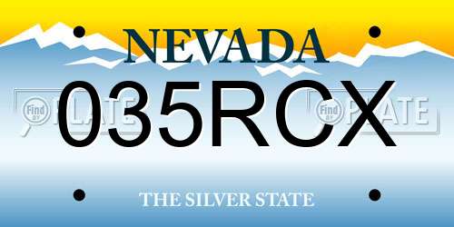 035RCX Nevada License Plate