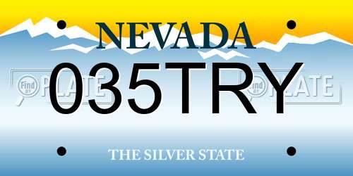 035TRY Nevada License Plate