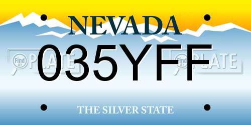 035YFF Nevada License Plate
