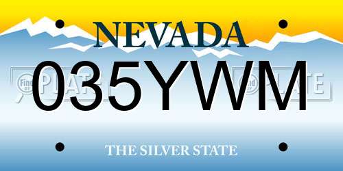 035YWM Nevada License Plate