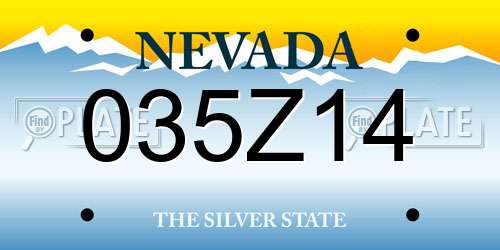 035Z14 Nevada License Plate