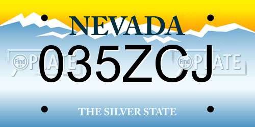 035ZCJ Nevada License Plate