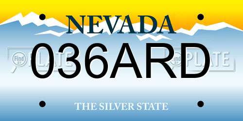 036ARD Nevada License Plate