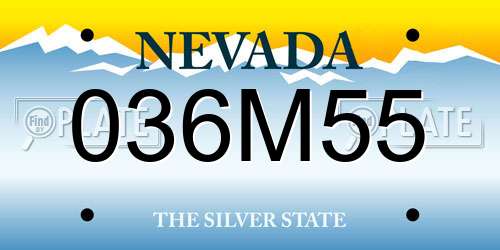 036M55 Nevada License Plate