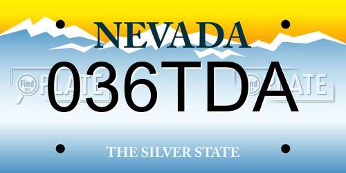 036TDA Nevada License Plate