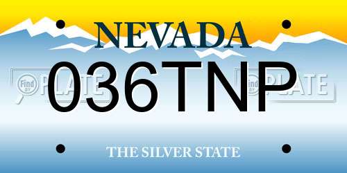 036TNP Nevada License Plate
