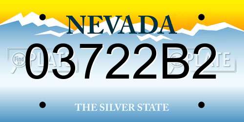 03722B2 Nevada License Plate