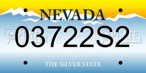 03722S2 Nevada License Plate