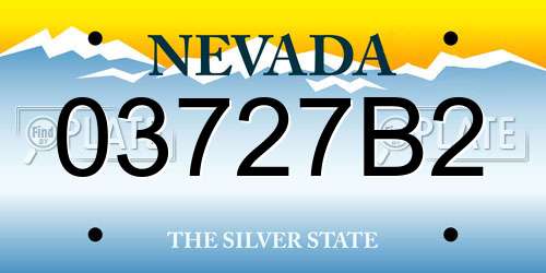 03727B2 Nevada License Plate