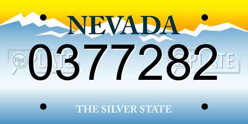 0377282 Nevada License Plate