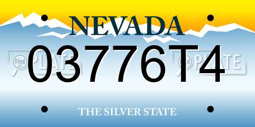 03776T4 Nevada License Plate
