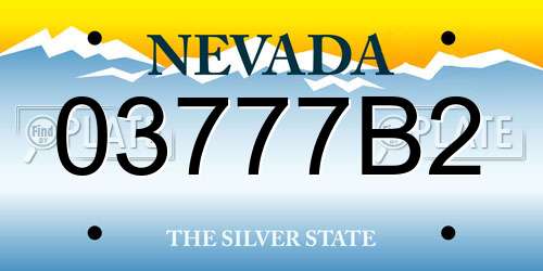 03777B2 Nevada License Plate
