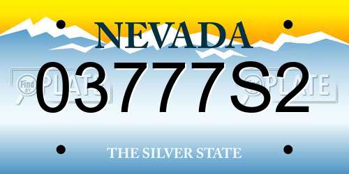 03777S2 Nevada License Plate