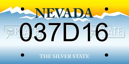 037D16 Nevada License Plate