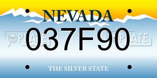 037F90 Nevada License Plate