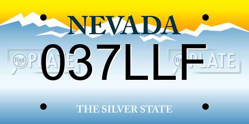 037LLF Nevada License Plate