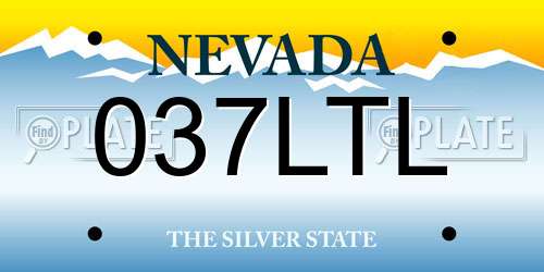 037LTL Nevada License Plate