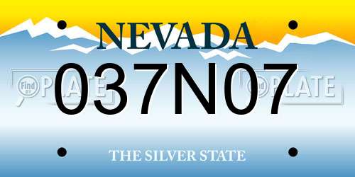037N07 Nevada License Plate