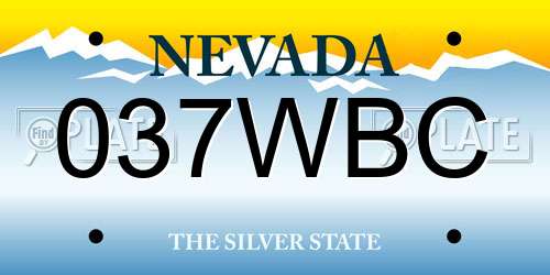 037WBC Nevada License Plate