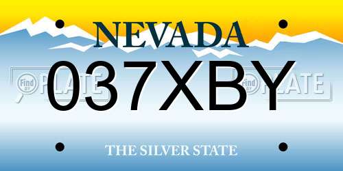 037XBY Nevada License Plate