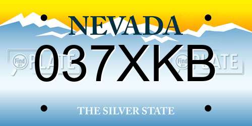 037XKB Nevada License Plate