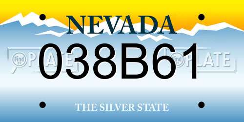 038B61 Nevada License Plate