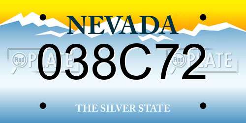 038C72 Nevada License Plate