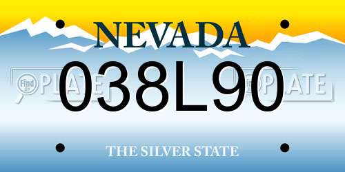 038L90 Nevada License Plate