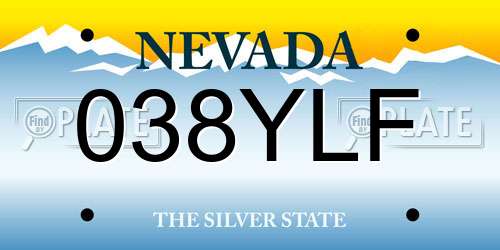 038YLF Nevada License Plate