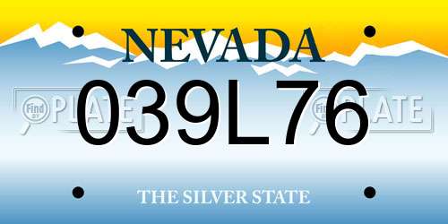039L76 Nevada License Plate