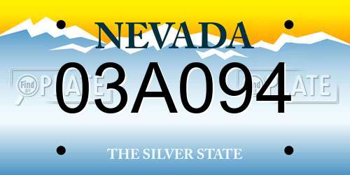 03A094 Nevada License Plate