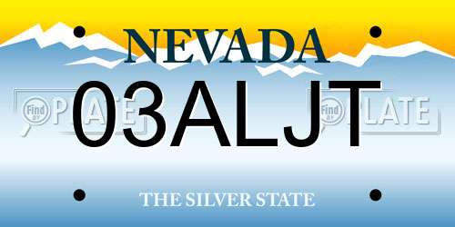 03ALJT Nevada License Plate