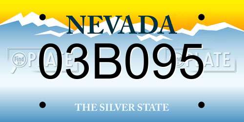 03B095 Nevada License Plate