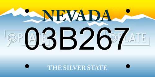 03B267 Nevada License Plate