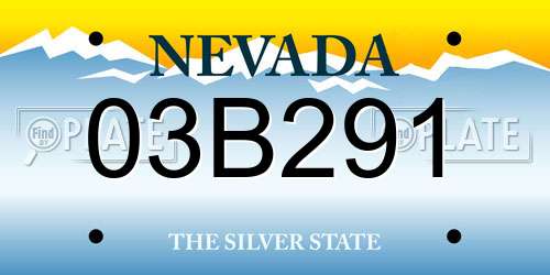 03B291 Nevada License Plate