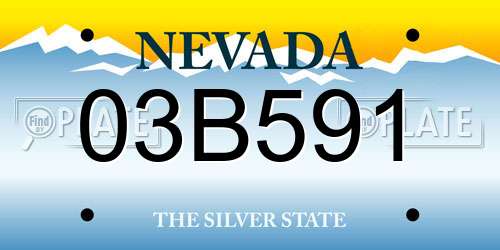 03B591 Nevada License Plate