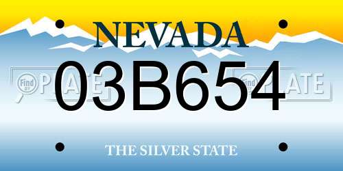 03B654 Nevada License Plate