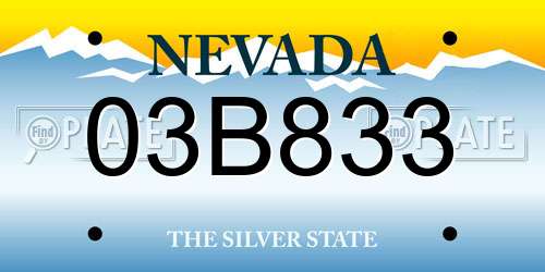 03B833 Nevada License Plate