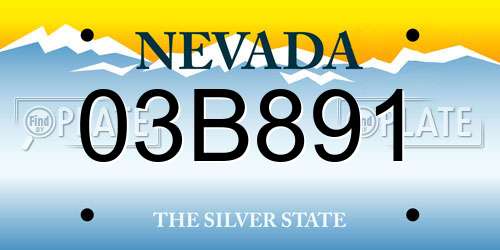 03B891 Nevada License Plate