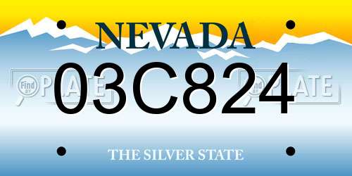 03C824 Nevada License Plate