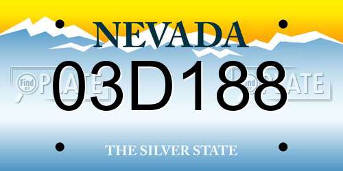 03D188 Nevada License Plate